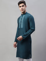 Mirror Work Kurtas-KO-693Teal