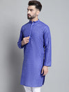 Men's Solid Pure Cotton Kurtas-KO-697Blue