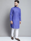 Men's Solid Pure Cotton Kurtas-KO-697Blue