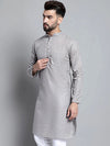 Men's Solid Pure Cotton Kurtas-KO-697Grey