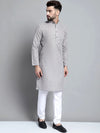 Men's Solid Pure Cotton Kurtas-KO-697Grey