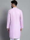 Men's Solid Pure Cotton Kurtas-KO-697Purple