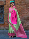 Saree Mall Women's Soft  Light Green Woven Design Designer Saree With Blouse Piece-KOCHE352005