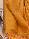 Saree Mall Women's  Blend Yellow Woven Design Designer Saree With Blouse Piece-KOKRO308007