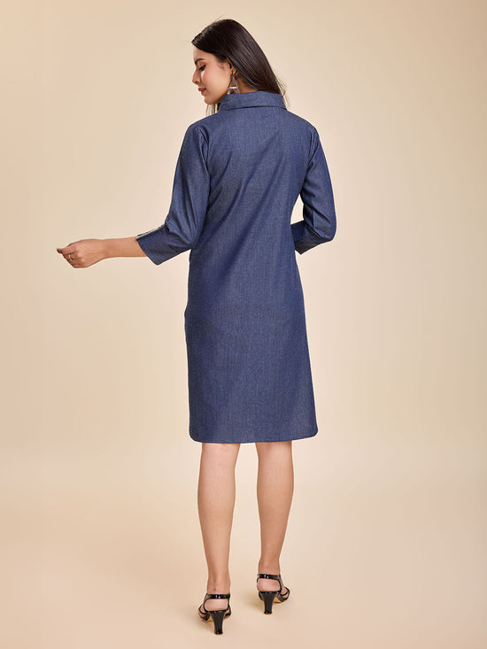 Komarri U Elegant Tencel Denim Dress-KOM-DRS-118