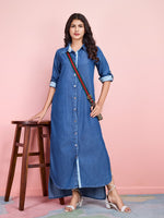 Komarri U Elegant Tencel Denim Dress-KOM-DRS-158