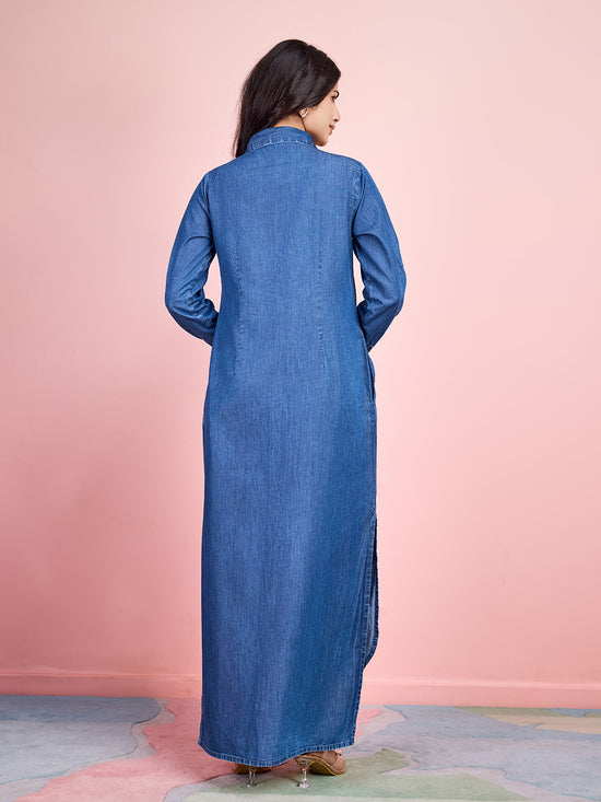 Komarri U Elegant Tencel Denim Dress-KOM-DRS-158