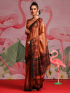 Saree Mall Women's  Blend Brown Printed Designer Saree With Blouse Piece-KOZI103D