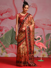 Saree Mall Women's  Blend Beige Printed Designer Saree With Blouse Piece-KOZI109D