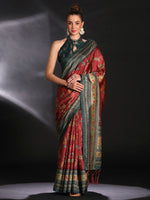 Saree Mall Women's Cotton Blend Maroon Printed Designer Saree With Blouse Piece-KOZI201