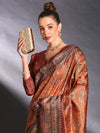 Saree Mall Women's Cotton Blend Rust Printed Designer Saree With Blouse Piece-KOZI202