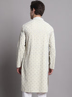 Men's Yellow Chikankari Embroidered and Sequence Kurta-KO-5001Yellow