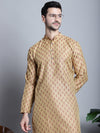 Men Yellow Woven Design Kurtas-KO-5003Yellow