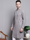 Sequin Embroidered Pure Cotton Kurtas-KO-5006Grey