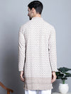 Men's Chikankari Embroidered Kurtas.-KO-5009Beige