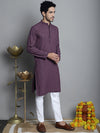 Men's Chikankari Embroidered and Sequence Kurtas-KO-5010Purple