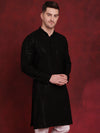 Sequins Chikankari Kurtas for Mens-KO-5018Black