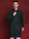 Sequins Chikankari Kurtas for Mens-KO-5018Olive