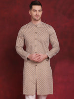 Sequin Chikankari Front Open Kurtas-KO-5029Beige