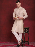 Sequin Chikankari Front Open Kurtas-KO-5029Golden