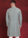 Sequin Chikankari Front Open Kurtas-KO-5029Green