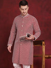 Sequin Chikankari Front Open Kurtas-KO-5029Maroon