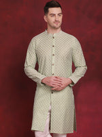 Sequin Chikankari Front Open Kurtas-KO-5029Pista