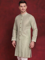 Sequin Chikankari Front Open Kurtas-KO-5029Pista