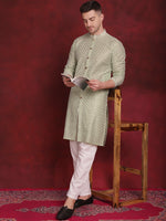 Sequin Chikankari Front Open Kurtas-KO-5029Pista