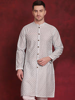 Sequin Chikankari Front Open Kurtas-KO-5029Sky