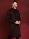 Sequins Embroidered Kurtas for Men-KO-5030Maroon