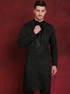 Sequins Embroidered Kurtas for Men-KO-5030Olive