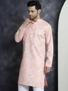 Men's Printed Kurtas-KO-5031Peach