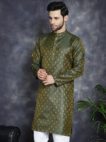 Woven Design Silk Blend Kurtas-KO-5032Olive