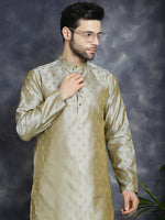 Woven Design Silk Blend Kurtas-KO-5032Pista