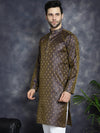 Woven Design Silk Blend Kurtas-KO-5032Purple