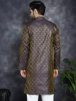 Woven Design Silk Blend Kurtas-KO-5032Purple