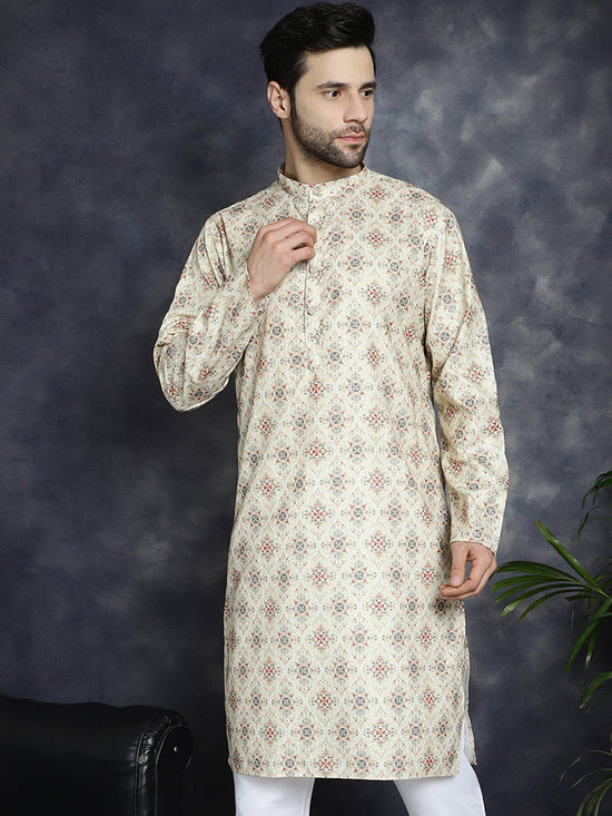 Golden Foil Printed Kurtas-KO-5036Golden