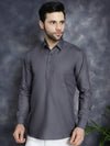 Men's Grey Solid Short Kurtas-KO-5037Grey