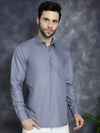 Men's Light Grey Solid Short Kurtas-KO-5037Light-Grey