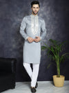 Men's Sequins Embroidered Kurtas-KO-5038Grey