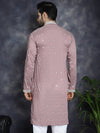 Men's Chikankari Embroidered Kurtas-KO-5039Magenta