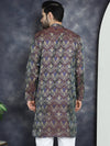 Men Purple Silk Blend Straight Kurtas-KO-5043Purple