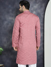 Men's Sequins Embroidered Kurtas-KO-5044Coral