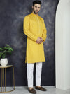 Men's Sequins Embroidered Kurtas-KO-5044Mustard