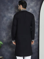 Men's Embroidered Kurtas-KO-5045Black