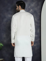 Men's Embroidered Kurtas-KO-5045White