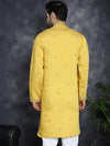 Men's Sequins Embroidered Kurtas-KO-5046Yellow