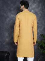 Men's Sequins Embroidered Kurtas-KO-5047Orange