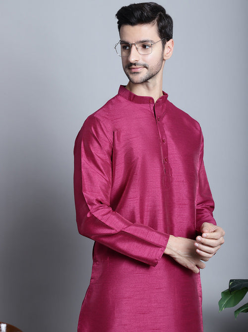 Men Purple Dupion Silk Kurtas-KO-636Purple